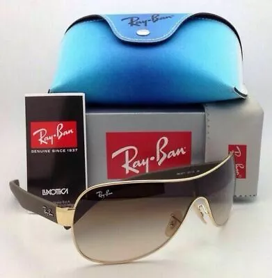 $154.99 • Buy New RAY-BAN Sunglasses RB 3471 001/13 Gold & Brown Shield Frames Gradient Lenses