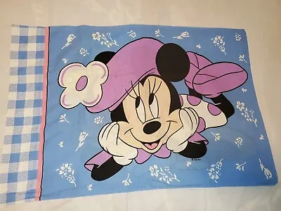 VTG Disney Minnie Mouse Floral Flowers Double Sided Pillowcase USA • $12.95