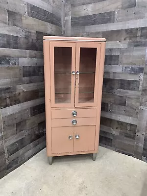 Vintage Hamilton Medical Cabinet Doctor Examination Room Enameled Steel Pink • $995