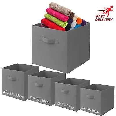 Black Foldable Storage Collapsible Folding Box Home Clothes Organizer Fabric Cub • £44