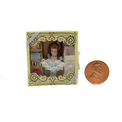 Tiny Dollhouse Miniature Porcelain Doll In Box By Helen Wittman - 1.125  High • $69