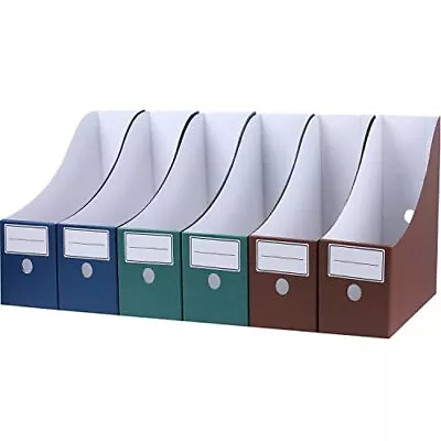 Magazine File Holder 6 Pcs Multi-Color Foldable Cardboard Storage Racks With... • $27.44