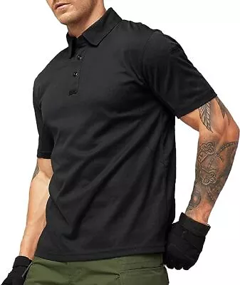 Men's Tactical Polo Shirt Quick Dry Work Casual Golf Short Sleeve T-shirt • $15.19