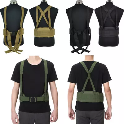 Molle Padded Waist Belt Military Mens Cummerbunds H-Shape Suspender Gun Pistol • $10.99