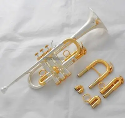 Professional Silver Gold Plated Eb/D Trumpet Horn Monel Valves With Case Mouth • $500