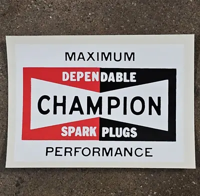 Original 1960's Water Decal CHAMPION SPARK PLUGS Hot Rod Factory Drag Racing Vtg • $15.99