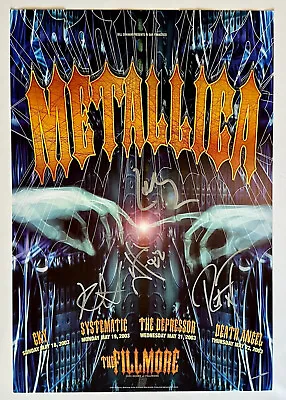 METALLICA Original 2003 Concert Poster Signed All 4 Autographed Beckett BAS Coa • $2499