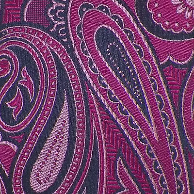 TED BAKER LONDON Mens Magenta Dark Navy Pink PAISLEY Woven Silk Tie NWT • $59.99