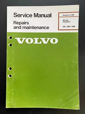 1987 1988 Volvo 240 Electrical Wiring Diagrams Service Manual • $99.95