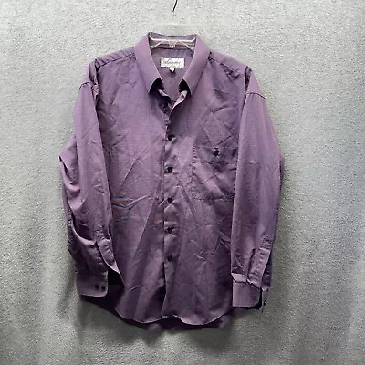 Yves Saint Laurent Shirt Adult Medium Purple 80s Button Up Mens YSL 15.5 • $28.75