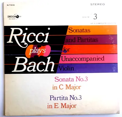 RUGGIERO RICCI - Plays BACH Sonatas Partitas - Vinyl LP DECCA DL 710142  PROMO • $175
