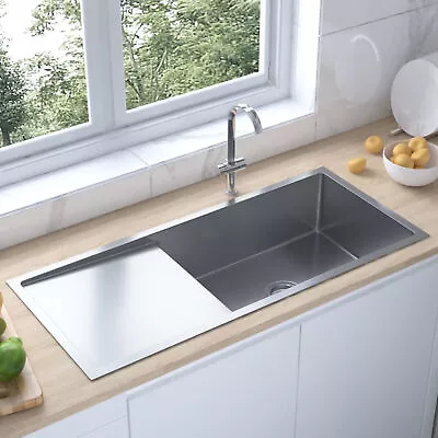 Handmade Kitchen Sink With Strainer Stainless Steel A2Q2 • £227.99