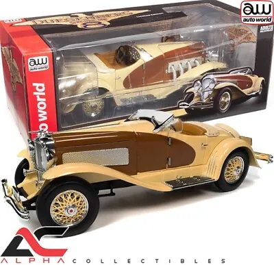 Autoworld Aw305 1:18 1935 Duesenburg Ssj Speedster Yukon Gold & Chocalate Brown • $79.99