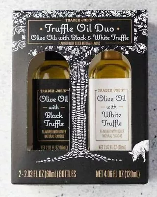 Trader Joe's Truffle Oil Duo Olive Oil Black White Truffle Set 4.06oz 06/2025 • $24.99