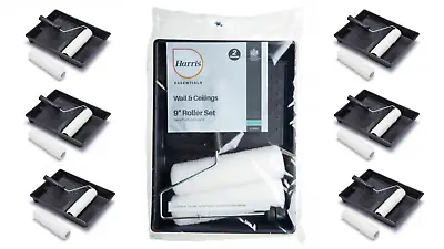 Harris 9  Essentials  Roller Set With 2 Roller Sleeves Walls Ceilings Decorating • £7.19