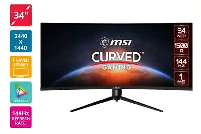 $549 • Buy MSI 34  Optix Curved UltraWide QHD 144Hz Gaming Monitor (MAG342CQ), Laptops &