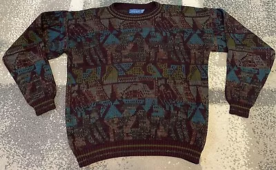 Vintage Towncraft Sweater Mens XL Coogi Style Knit Pullover Cosby Biggie USA • $30