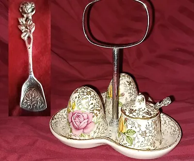 Old MIDWINTER 4-Pc Chintz Ceramic Condiment Set • $24.99