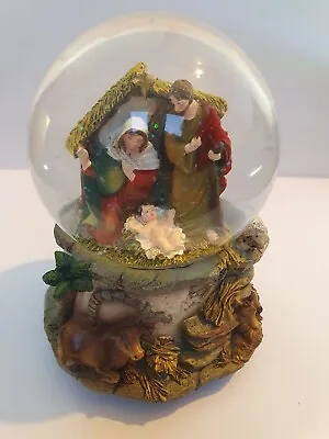 Musicbox Nativity Scene Musical Snow Globe (49027) Christmas Silent Night • £23.99