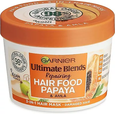 Garnier Hair Mask For Dry Damaged Hair | Papaya Hair Food By Garnier Ultimate Bl • £13.99