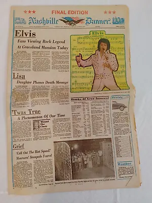 Nashville Tennessee Newspapers Elvis Presley Death August 1977 Lot Of 4 #21443 • $19.90