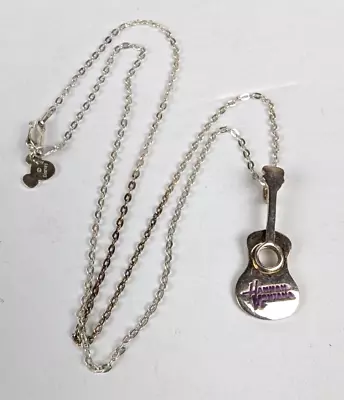 DISNEY Sterling Silver Hannah Montana Guitar Pendant Chain Necklace 18  • $24.99