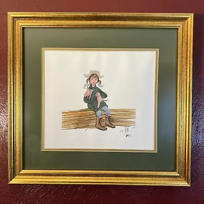 1993 P Buckley Moss 'Ellen's Pig' Framed & Matted Rare Artist Proof #5/25 Signed • $80