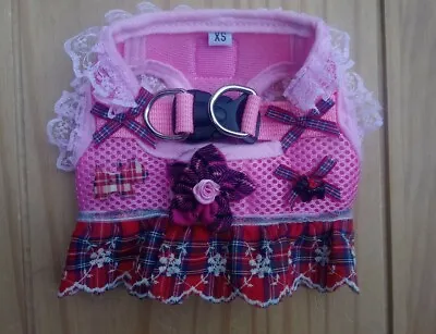 Dogs Harness Size Xsmall  Chihuahua/designer Pink Scotch Tarten Vest  Dress. • £9.99