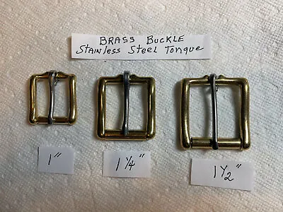 Solid Brass Roller Buckles 1  ~ 1 1/4  ~ 1 1/2  With Stainless Steel Tongue • $3.95