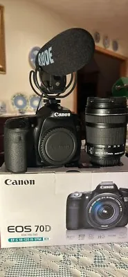 Canon 70D Camera W/ 18-135MM Lens And Rode Video Pro Shotgun Microphone Bundle • $500