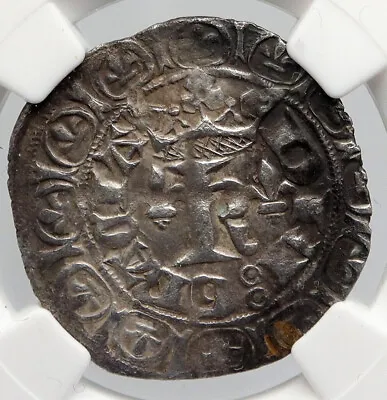 1364-1380 FRANCE King Charles V Antique VINTAGE Old Silver Blanc Coin NGC I90647 • $958.80