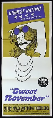 SWEET NOVEMBER Original Daybill Movie Poster Sandy Dennis Anthony Newley • $24.99