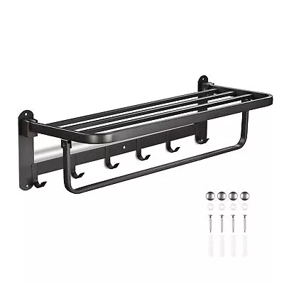 23  Wall Mounted 2 Tier Rail Holder Towel Rack  Hotel Bathroom Storage Shelf • $48.90