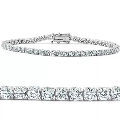 18k White Gold 5 Carat TW Lab Grown Diamond Tennis Bracelet 7  • $1999.99