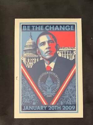 *authentic* 3  X 4.5  09 Shepard Fairey Barack Obama Be The Change Sticker Obey  • $25.27