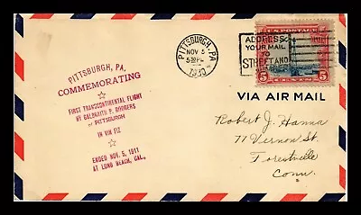 Dr Jim Stamps Us Cover First Flight In Vin Fiz Air Mail Pittsburgh Pennsylvania • $0.25