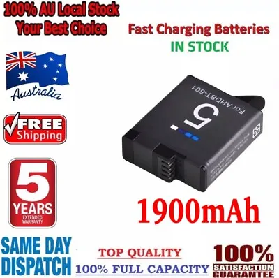 $16.96 • Buy 1900mAh Battery Pack AHDBT-501 For Go Pro Hero 5 6 7 Black Hero5 Hero6 Hero7