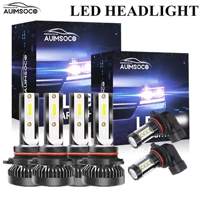 Combo 9005+9006+H10 LED Headlight And Fog Light Bulbs Kit High&Low Beam White 6K • $36.99