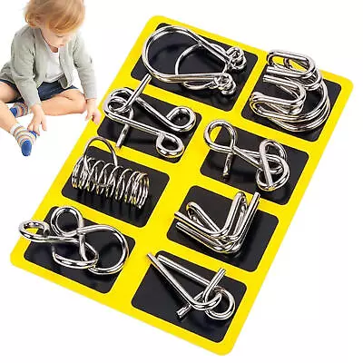 8Pcs/Set Metal Wire Puzzles IQ Test Brain Teaser Mind Game For Adult & Child • $10.78