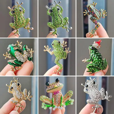 Fashion Crystal Enamel Frog Animal Brooch Pin Clothing Brooch Jewelry Wholesale • $3.58