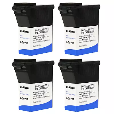 £19.49 • Buy Pitney Bowes Dm50 Dm55 Dm60 K700 Compatible Franking Ink Cartridge Blue - 4 Pack
