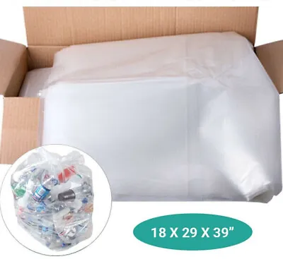 £0.99 • Buy Clear HEAVY DUTY 160 GAUGE Refuse Sacks / Bags Strong Bin Liners Rubbish Bag