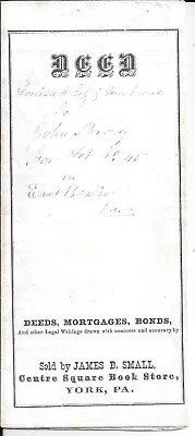 1874 DEED East Berlin Keaneector Township Adams County Pennsylvania PA • $17