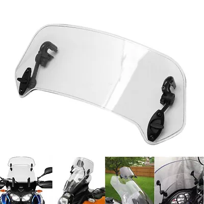  Motorcycle Adjustable Clip-On Windshield Extension Spoiler Windscreen Deflector • $19.99