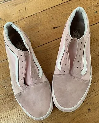 Pale/light Pink Vans Lace Up Canvas & Suede  Trainers / Sneekers - Uk Size 6 • £9.40