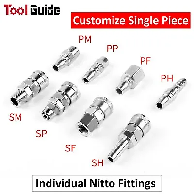 Nitto Type Coupler Air Fitting Male Female Thread Barbed Tail Hose Nut 1/4 -1/2  • $8.22