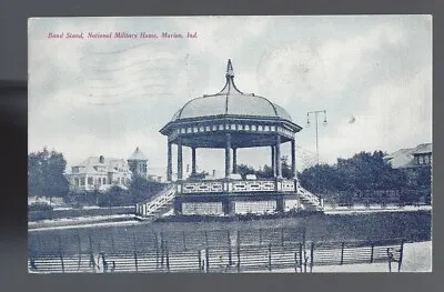 1909 Marion Indiana  Postcard Band Stand National Military Home • $1.25