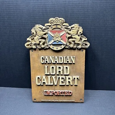 Vintage NOS Canadian Lord Calvert Imported Whiskey Wall Hanging Mancave Sign • $57