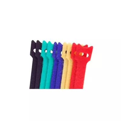 NTE Electronics 04-0840HLMC Hook And Loop Tie 8 Inch Length Multi-color 10/pk • £7.54