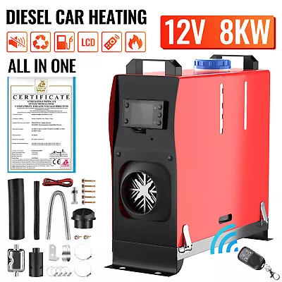 Portable Diesel Air Heater 12V 8KW LCD Switch Thermostat Caravan Motorhome RV AU • $106.99